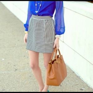 EUC MADEWELL Ponte Swivel Stripe Pattern Skirt